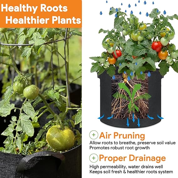 Fabric Dirt Planter Pot 5 gallon 25 pack - Progressive Growth Garden Supply