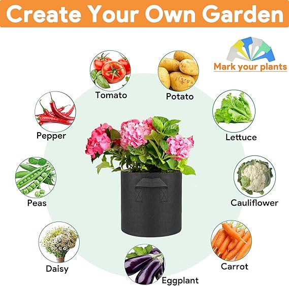 Fabric Dirt Planter Pot 5 gallon 25 pack - Progressive Growth Garden Supply