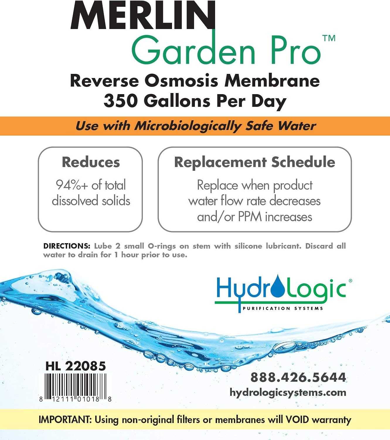 Merlin - Garden Pro RO Membrane HL 22085 - Progressive Growth Garden Supply