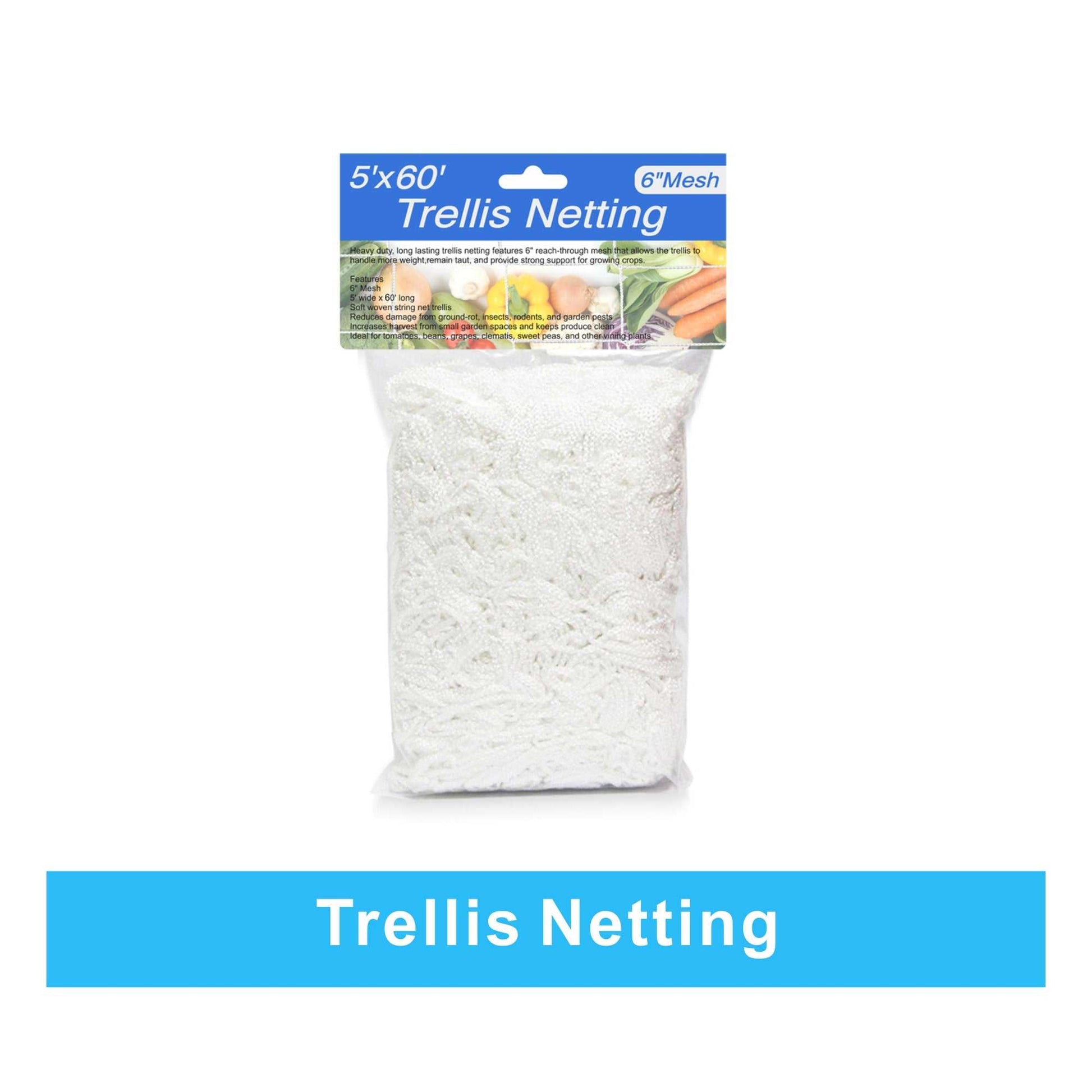 Trellis netting 6 inch mesh 5 x 60 - Progressive Growth Garden Supply