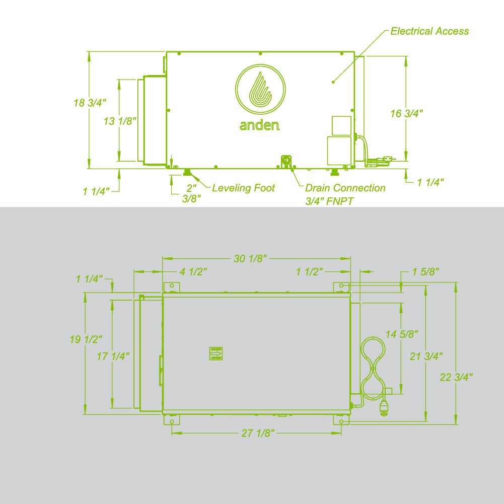 Anden A210V1 Dehumidifier - Progressive Growth Garden Supply