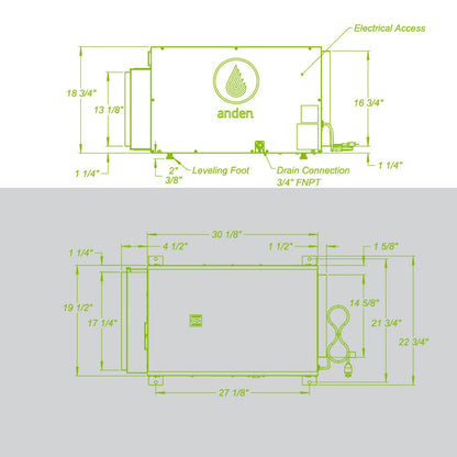 Anden A210V1 Dehumidifier - Progressive Growth Garden Supply