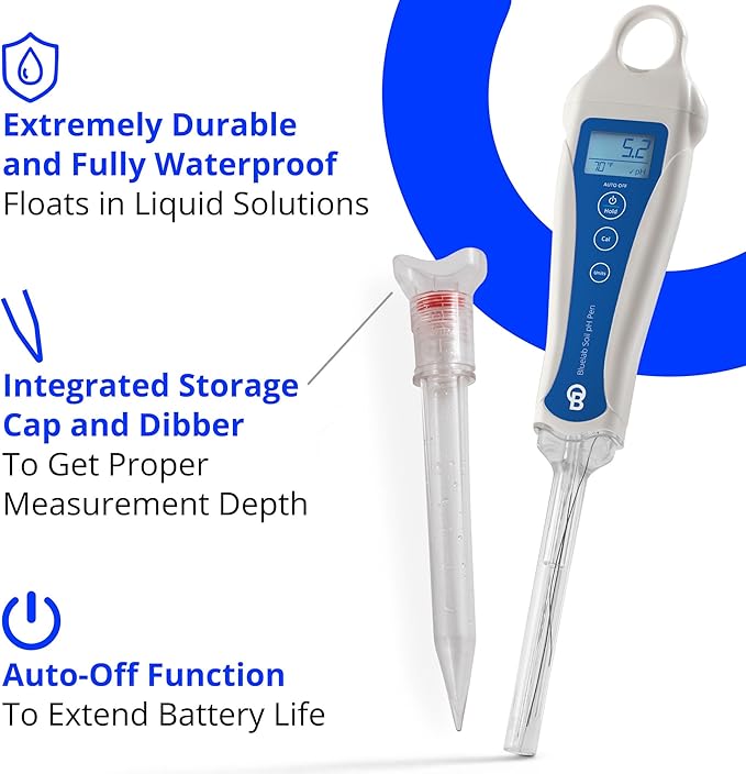 Bluelab pH Soil Pen - Waterproof Digital pH Meter - Progressive Growth Garden Supply