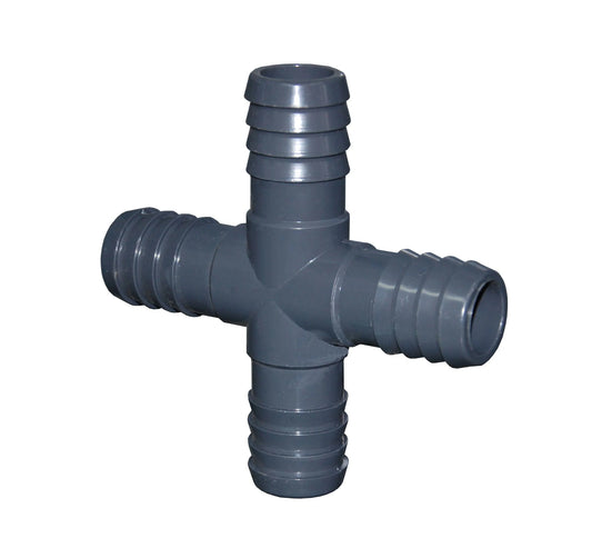 Cross Insert Barb Fitting - irrigation - plumbing - Progressive Growth Garden Supply