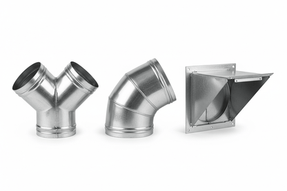 Galvanized Metal Duct Fittings - Elbows, Y - Connectors & Outlets - Progressive Growth Garden Supply