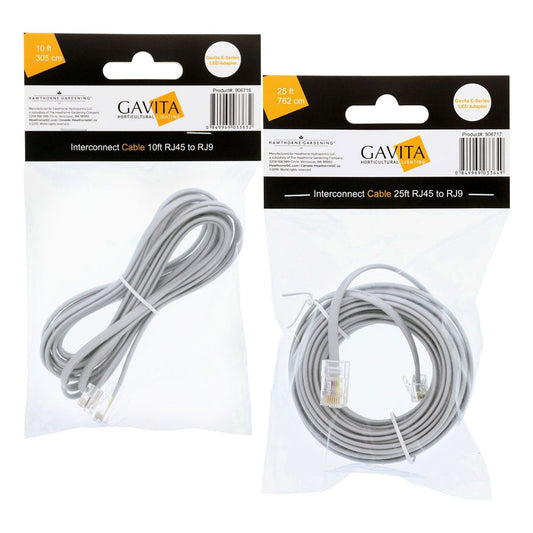 Gavita E - Series LED Adapter Interconnect Cable RJ45 to RJ9 - Progressive Growth Garden Supply