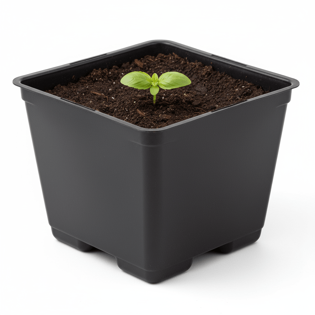 Grow Pro Black Square Pot Blow - Molded 4” - Progressive Growth Garden Supply
