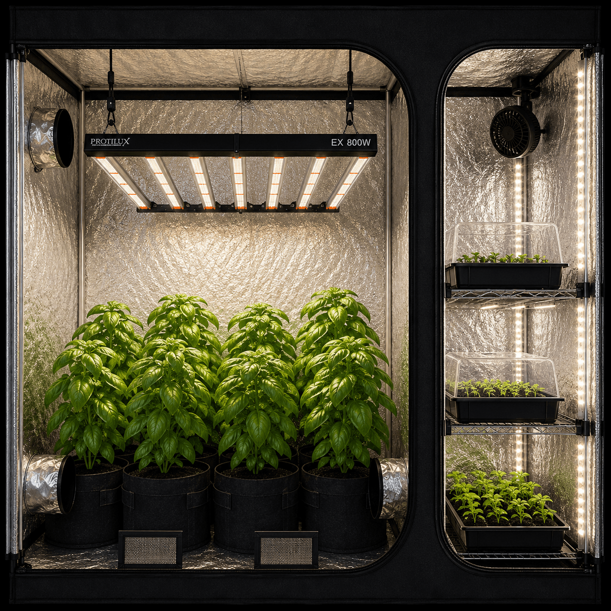Grow Tent 5x4x7 - Removeable Chamber Divider - Progressive Growth Garden Supply