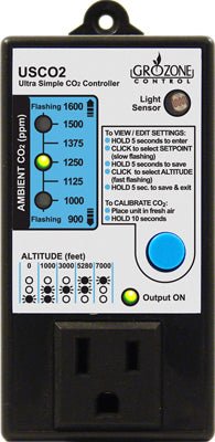 Grozone CO2 USCO2 Co2 controller - Progressive Growth Garden Supply