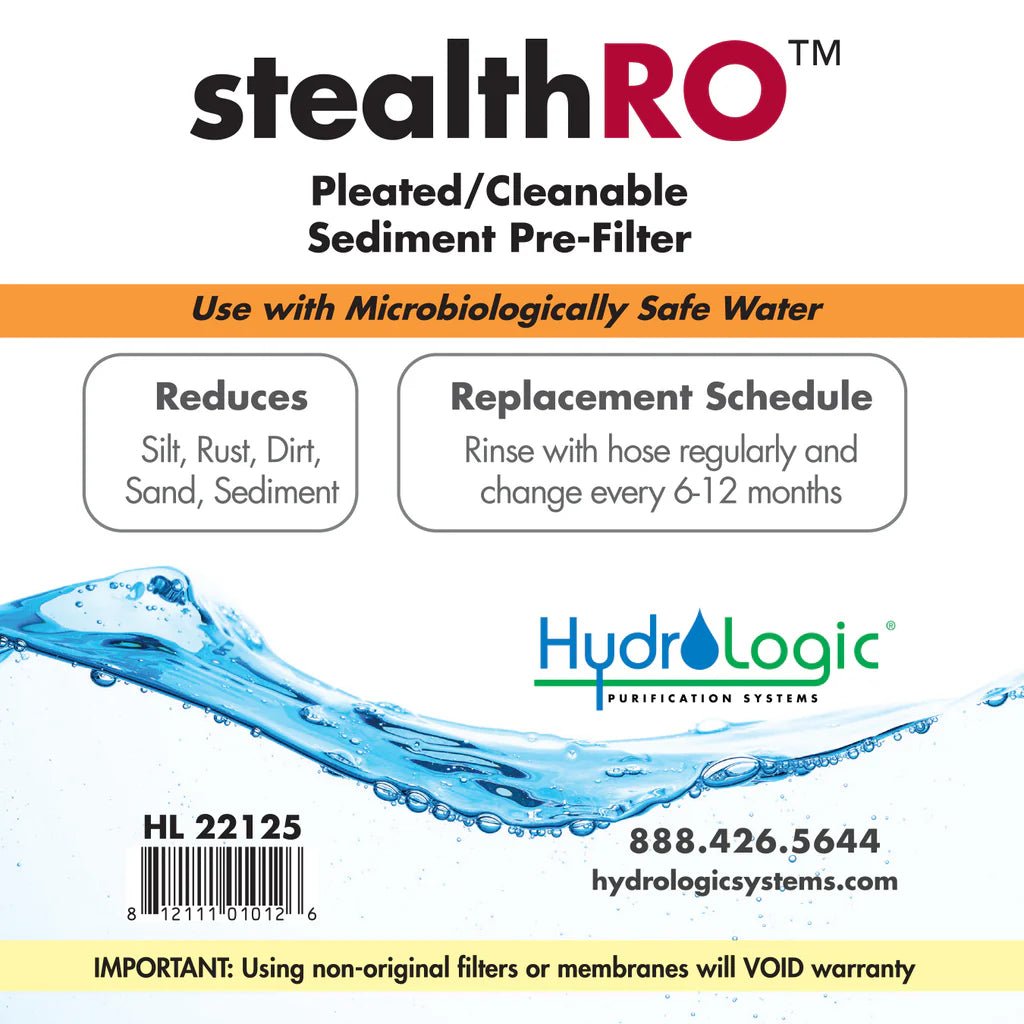 HydroLogic - Stealth RO Sediment Pre - Filter - Progressive Growth Garden Supply