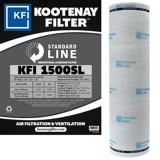 Kootenay Filter Standard Line Carbon Can KFI 1500 1260 cfm - Progressive Growth Garden Supply