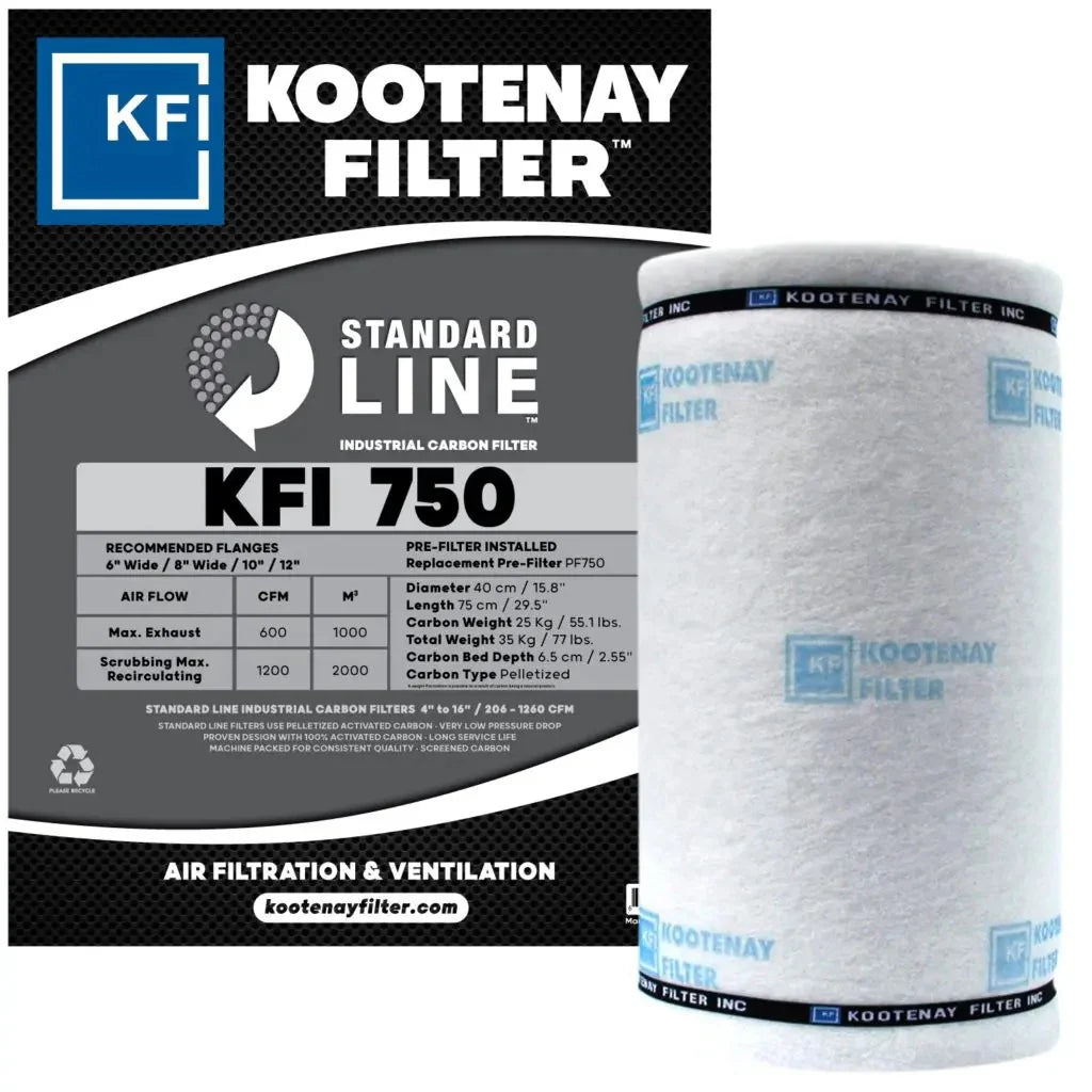 Kootenay Filter Standard Line Carbon Can KFI 750 1200 cfm - Progressive Growth Garden Supply