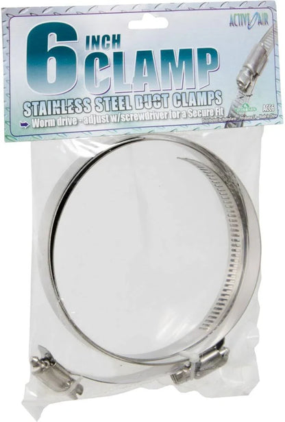 Duct Clamps 2-Pack - Stainless Steel Quick-Release Hose Clamps - Progressive Growth Garden Supply