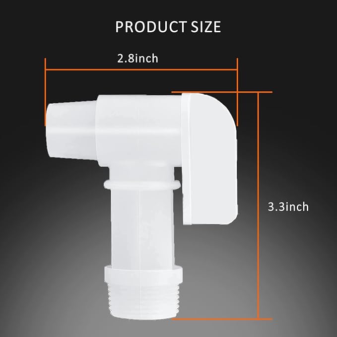 Spigot for 6 Gallon Container,3/4" White Plastic Faucet for 5, 6 Gallon Plastic Drums, - Progressive Growth Garden Supply
