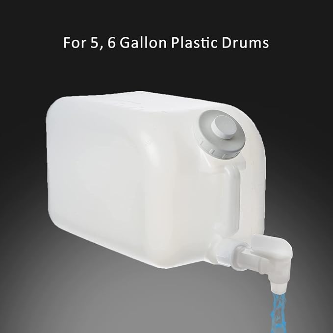 Spigot for 6 Gallon Container,3/4" White Plastic Faucet for 5, 6 Gallon Plastic Drums, - Progressive Growth Garden Supply