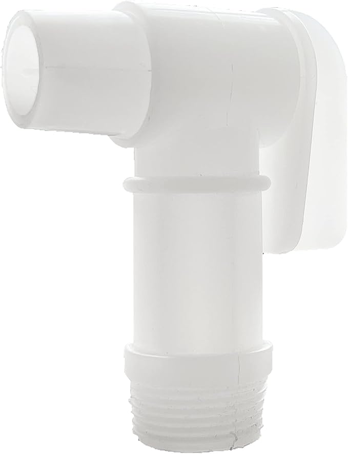 Spigot for 6 Gallon Container,3/4" White Plastic Faucet for 5, 6 Gallon Plastic Drums, - Progressive Growth Garden Supply