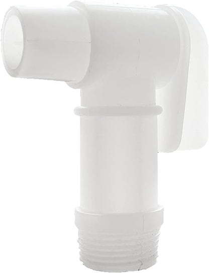 Spigot for 6 Gallon Container,3/4" White Plastic Faucet for 5, 6 Gallon Plastic Drums, - Progressive Growth Garden Supply