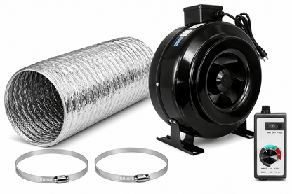 Stealth Inline Exhaust Fan with 25ft Ducting, Clamps & Speed Controller - Progressive Growth Garden Supply