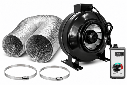 Stealth Inline Exhaust Fan with 25ft Ducting, Clamps & Speed Controller - Progressive Growth Garden Supply