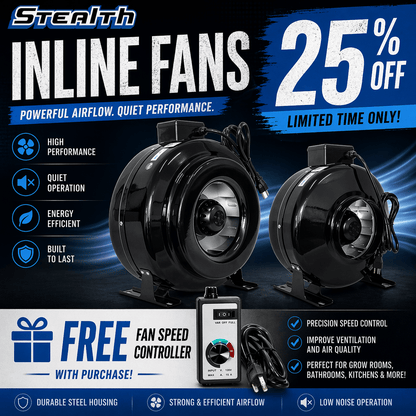 Stealth Inline Exhaust Fans with Speed Controller - Progressive Growth Garden Supply