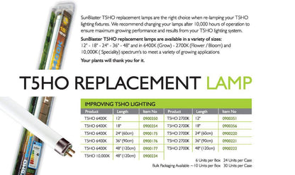 SunBlaster T5HO 6400K Replacement Lamp - Progressive Growth Garden Supply