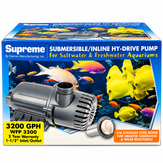 Supreme HY-Drive WFP 3200 Submersible & Inline Water Pump – 3200 GPH - Progressive Growth Garden Supply