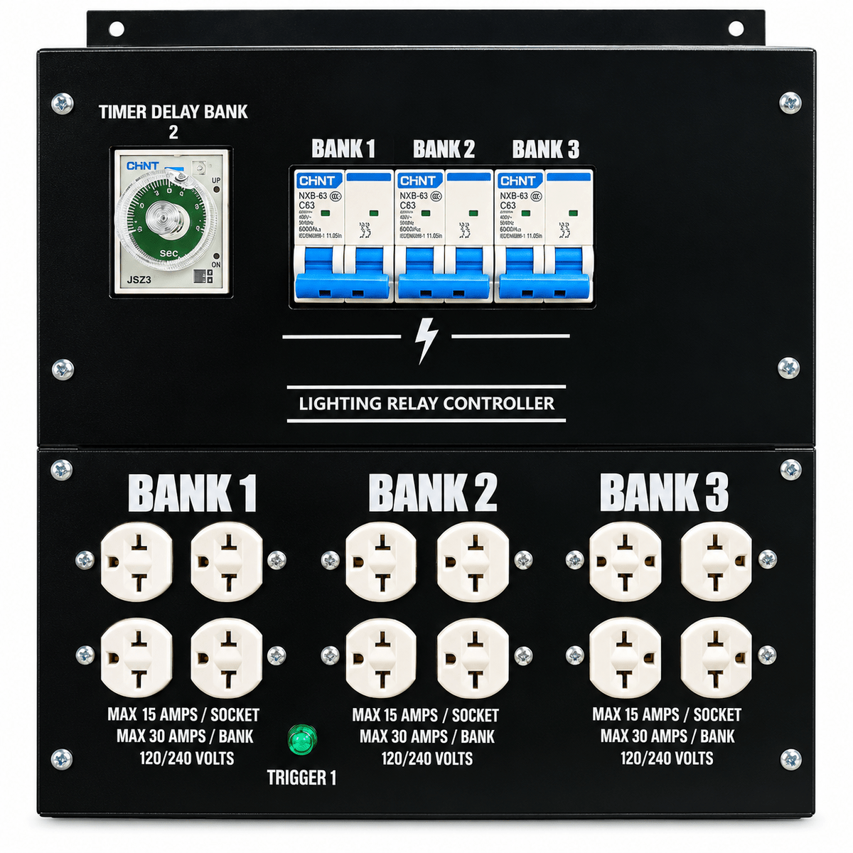 Timer Panel Master Controller with circuit breakers 12 lights - Progressive Growth Garden Supply